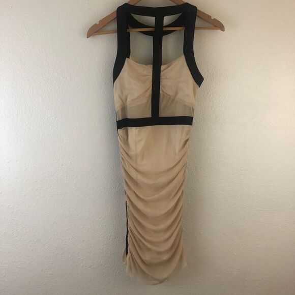 Lush Sexy Strappy mesh Ruched Bodycon dress M - Picture 5 of 6